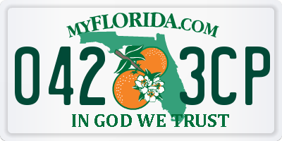 FL license plate 0423CP
