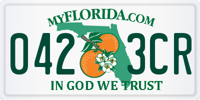 FL license plate 0423CR