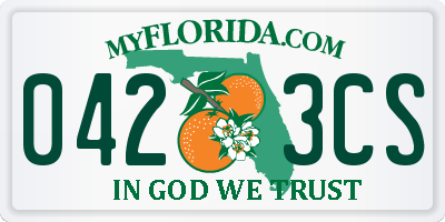 FL license plate 0423CS