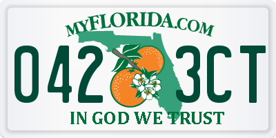 FL license plate 0423CT