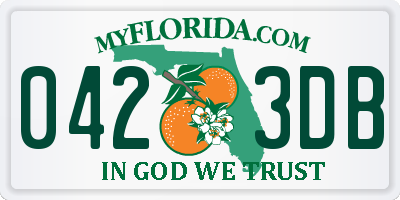 FL license plate 0423DB