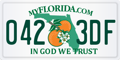FL license plate 0423DF