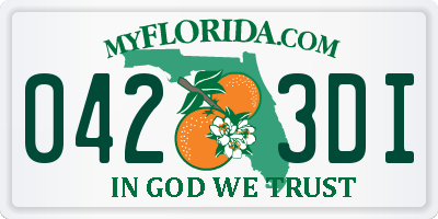 FL license plate 0423DI