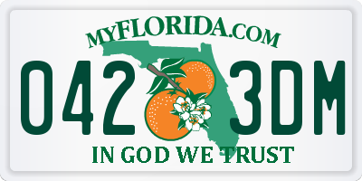 FL license plate 0423DM