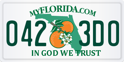 FL license plate 0423DO