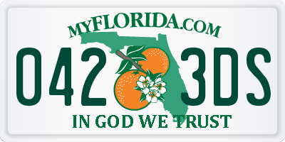 FL license plate 0423DS
