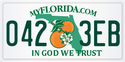 FL license plate 0423EB