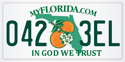 FL license plate 0423EL