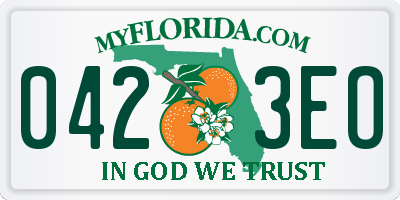 FL license plate 0423EO