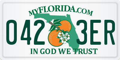 FL license plate 0423ER