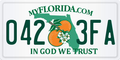 FL license plate 0423FA