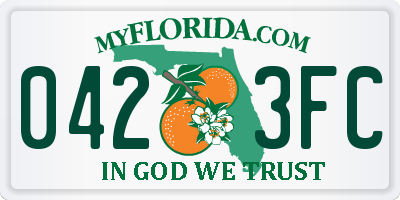 FL license plate 0423FC