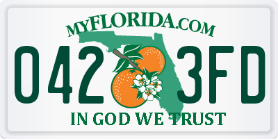 FL license plate 0423FD