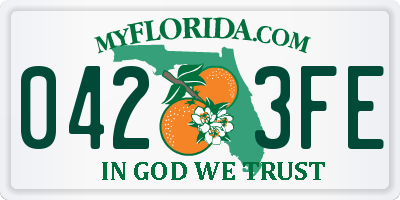 FL license plate 0423FE