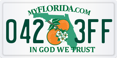 FL license plate 0423FF