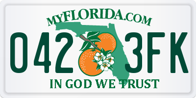 FL license plate 0423FK