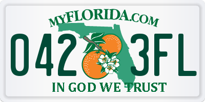 FL license plate 0423FL