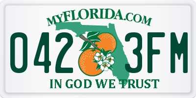 FL license plate 0423FM