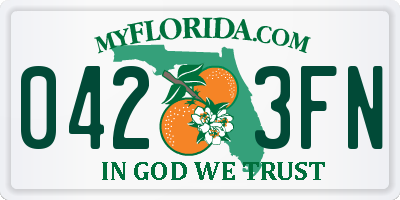FL license plate 0423FN