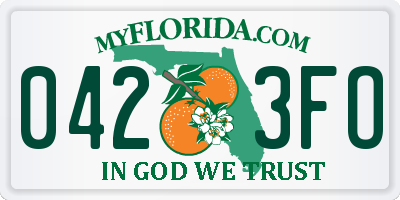 FL license plate 0423FO