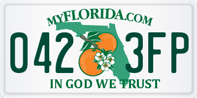 FL license plate 0423FP