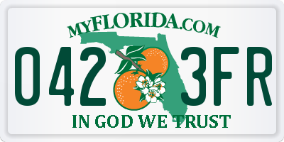 FL license plate 0423FR