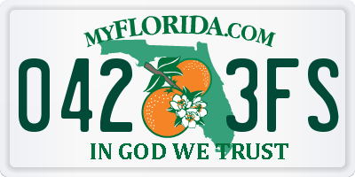 FL license plate 0423FS