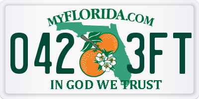 FL license plate 0423FT