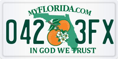FL license plate 0423FX