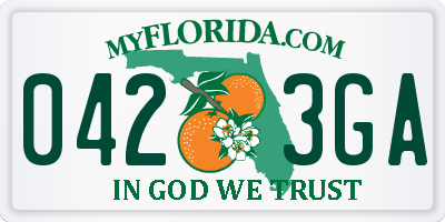 FL license plate 0423GA