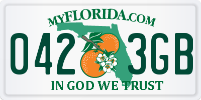 FL license plate 0423GB