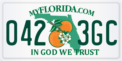 FL license plate 0423GC