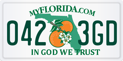 FL license plate 0423GD