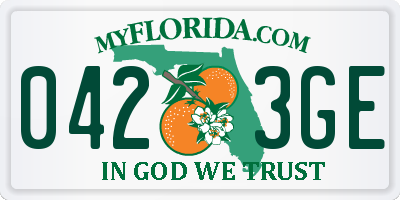 FL license plate 0423GE