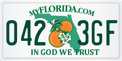 FL license plate 0423GF