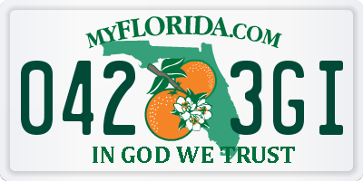 FL license plate 0423GI