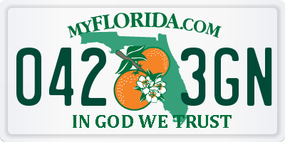 FL license plate 0423GN