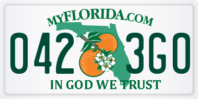 FL license plate 0423GO