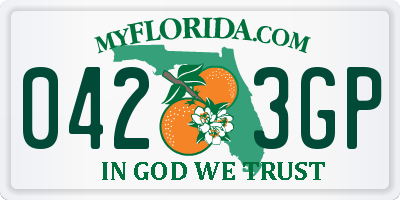 FL license plate 0423GP