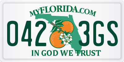 FL license plate 0423GS