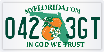 FL license plate 0423GT