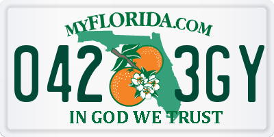 FL license plate 0423GY