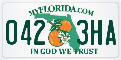 FL license plate 0423HA
