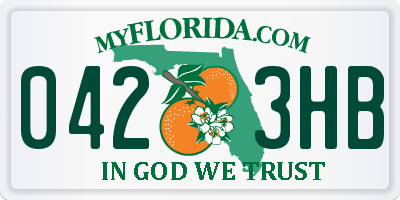 FL license plate 0423HB