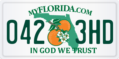 FL license plate 0423HD