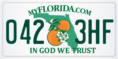FL license plate 0423HF