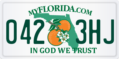 FL license plate 0423HJ