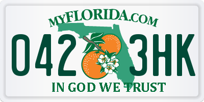 FL license plate 0423HK