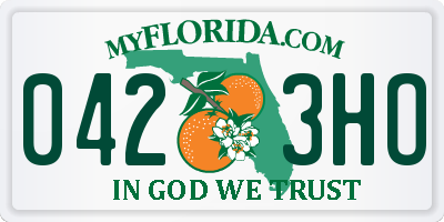 FL license plate 0423HO