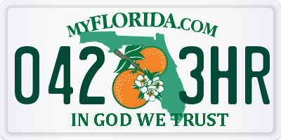 FL license plate 0423HR